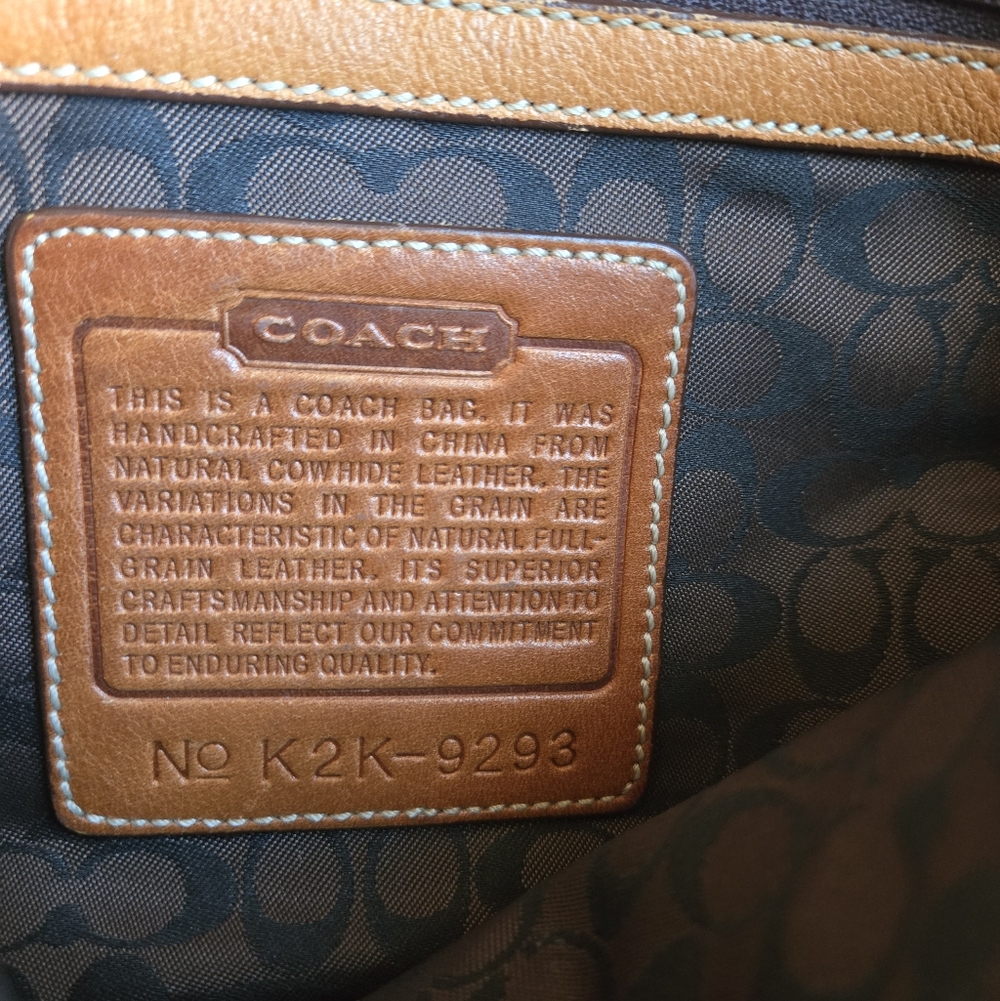Coach Ergo Hobo Zip 9293 Brown Tan Two Tone Hangtag Vintage Bag Purse Hobo - Picture 3 of 16